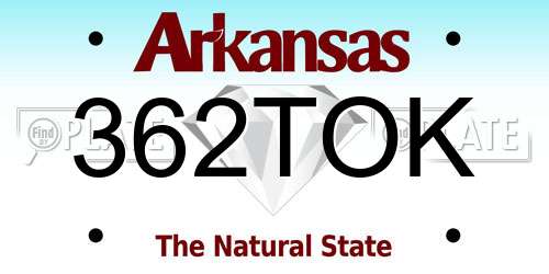 362TOK Arkansas License Plate