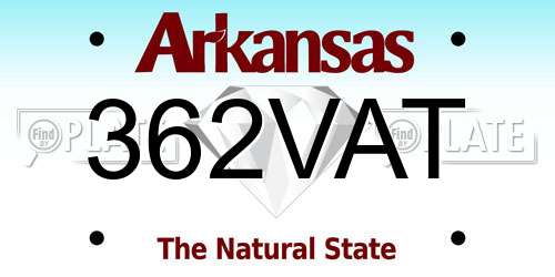 362VAT Arkansas License Plate