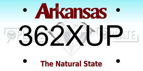 362XUP Arkansas License Plate