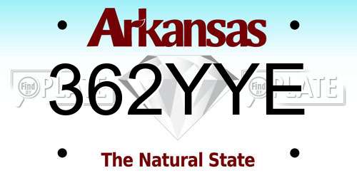 362YYE Arkansas License Plate