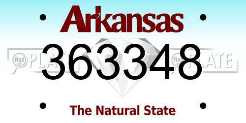 363348 Arkansas License Plate