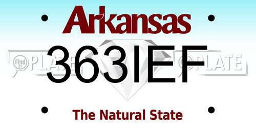 363IEF Arkansas License Plate