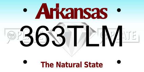 363TLM Arkansas License Plate