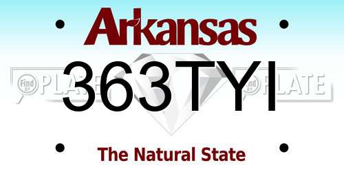 363TYI Arkansas License Plate
