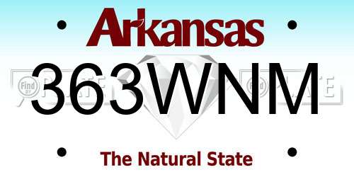 363WNM Arkansas License Plate