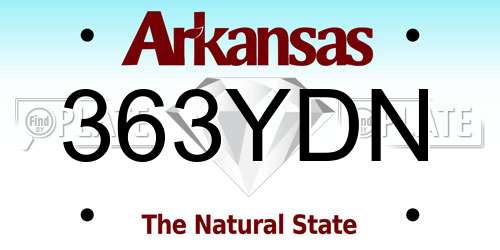 363YDN Arkansas License Plate