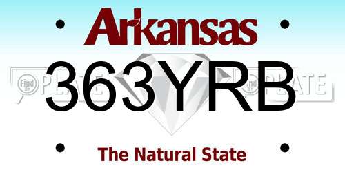 363YRB Arkansas License Plate