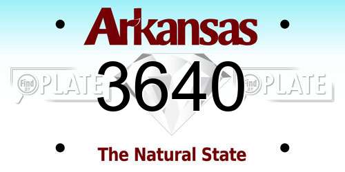 3640 Arkansas License Plate