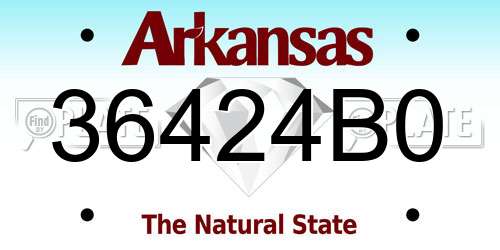 36424B0 Arkansas License Plate