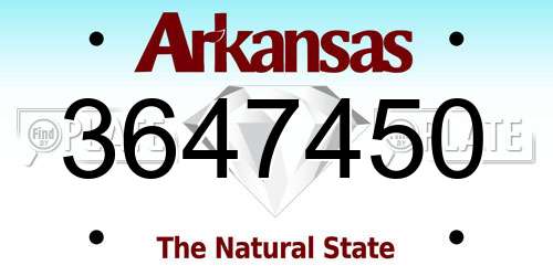 3647450 Arkansas License Plate