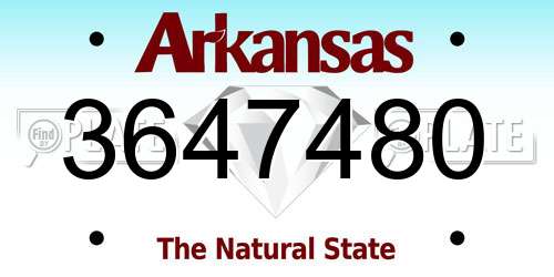 3647480 Arkansas License Plate