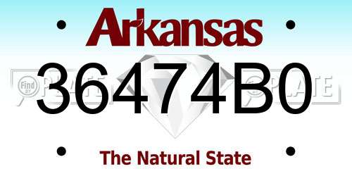 36474B0 Arkansas License Plate