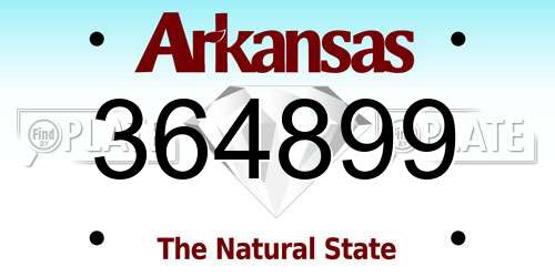 364899 Arkansas License Plate