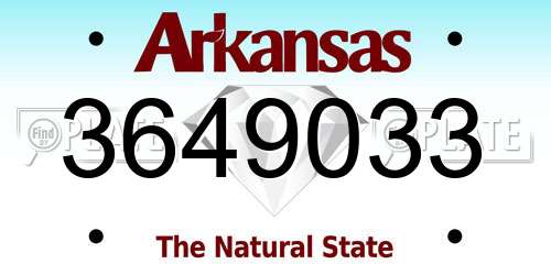 3649033 Arkansas License Plate