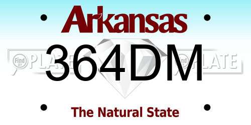 364DM Arkansas License Plate