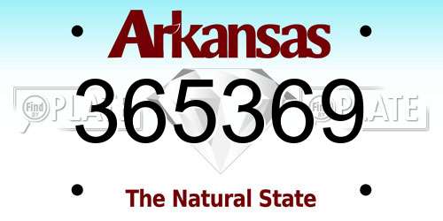 365369 Arkansas License Plate