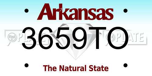 3659TO Arkansas License Plate