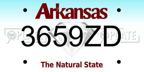 3659ZD Arkansas License Plate