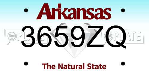 3659ZQ Arkansas License Plate