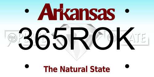365ROK Arkansas License Plate