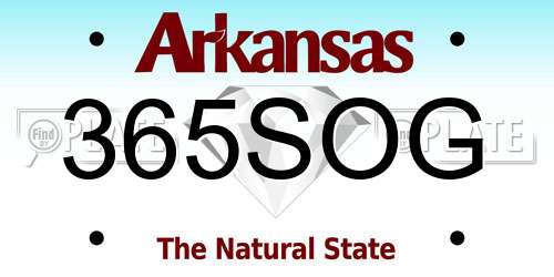 365SOG Arkansas License Plate