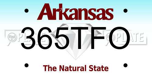 365TFO Arkansas License Plate
