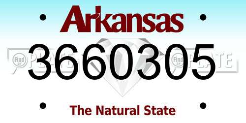 3660305 Arkansas License Plate