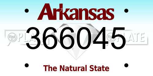 366045 Arkansas License Plate