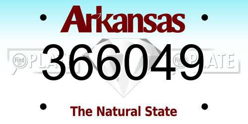 366049 Arkansas License Plate