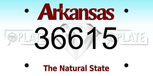 36615 Arkansas License Plate