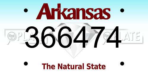 366474 Arkansas License Plate