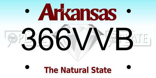 366VVB Arkansas License Plate