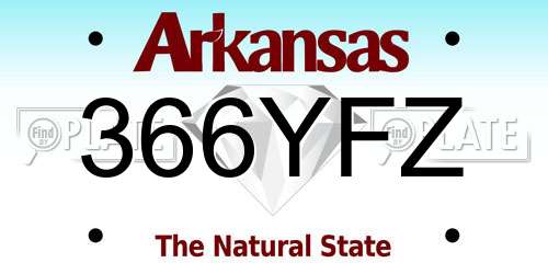 366YFZ Arkansas License Plate