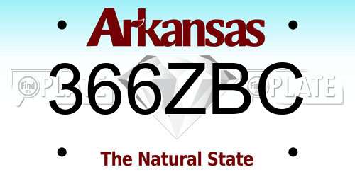 366ZBC Arkansas License Plate