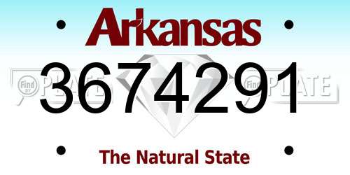 3674291 Arkansas License Plate