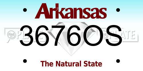 3676OS Arkansas License Plate