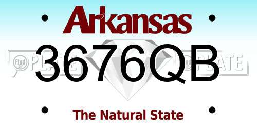 3676QB Arkansas License Plate