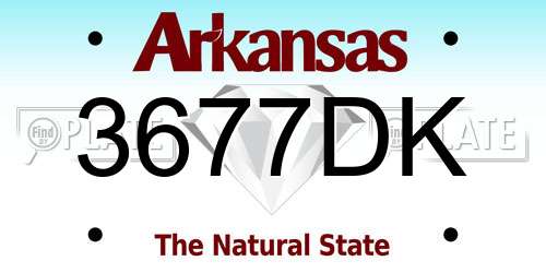 3677DK Arkansas License Plate