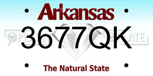 3677QK Arkansas License Plate