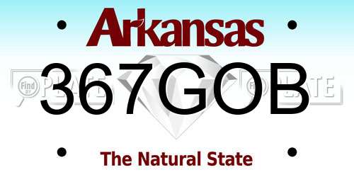 367GOB Arkansas License Plate