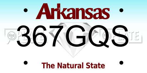 367GQS Arkansas License Plate