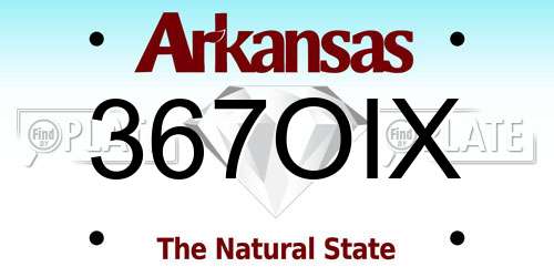 367OIX Arkansas License Plate