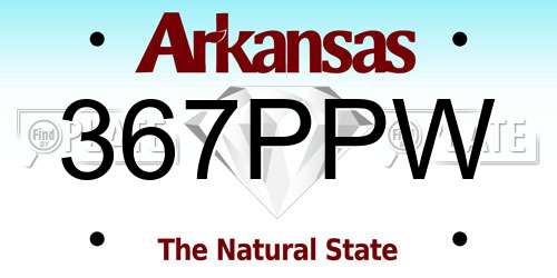 367PPW Arkansas License Plate