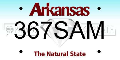 367SAM Arkansas License Plate