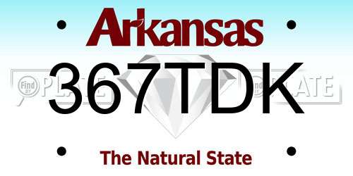 367TDK Arkansas License Plate