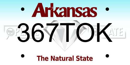 367TOK Arkansas License Plate