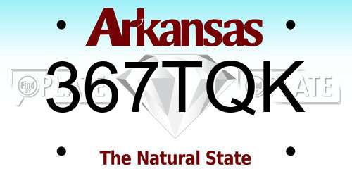 367TQK Arkansas License Plate