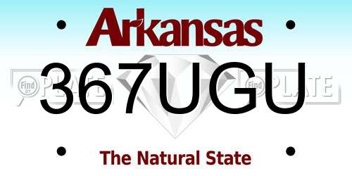367UGU Arkansas License Plate