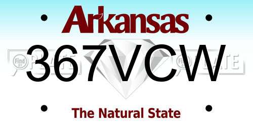 367VCW Arkansas License Plate