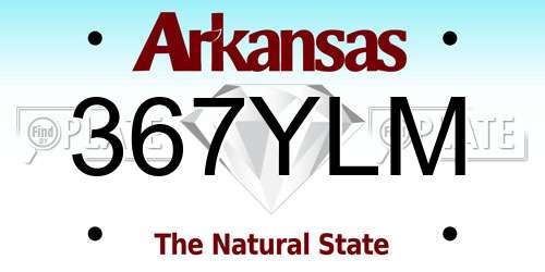 367YLM Arkansas License Plate